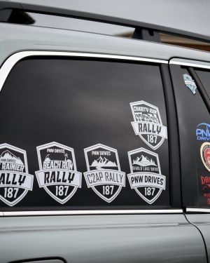 PNW Drives Shield Rally Stickers (Includes 2 stickers)