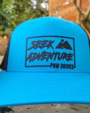 PNW Drives Seek Adventure Black Logo Hat